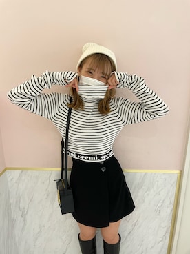 「one after another NICE CLAUP（ワンアフターアナザーナイスクラップ）のアイテム（ニットキャップ/ビーニー）」を使った、かのん【155cm 骨格ナチュラル】さん（レディース・155cm）の秋コーディネート
