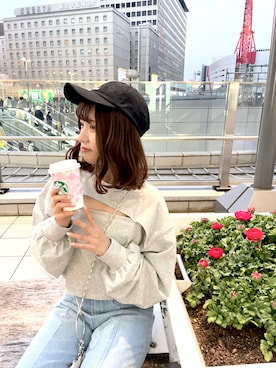 かのん【154cm 骨格ストレート】さん（レディース・155cm）の春コーディネート