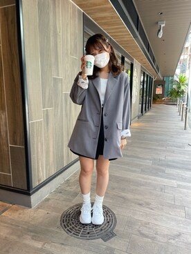 「Seemi. byNICECLAUP（ シーミーバイナイスクラップ）のアイテム（テーラードジャケット）」を使った、かのん【155cm 骨格ナチュラル】さん（レディース・155cm）の春コーディネート
