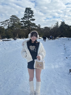 「one after another NICE CLAUP（ワンアフターアナザーナイスクラップ）のアイテム（ブルゾン）」を使った、かのん【154cm 骨格ストレート】さん（レディース・154cm）の冬コーディネート