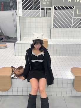 かのん【154cm 骨格ストレート】さん（レディース・154cm）の冬コーディネート