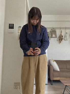 「#秋コーデ」｜「アイテム（スウェット）」を使った、natsuki  ohnishiさん（レディース・158cm）の秋コーディネート
