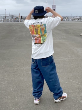 「AVIREX（アヴィレックス）のWIDE TAPERD JEANS / ワイド テーパード ジーンズ / AVIREX / アヴィレックス（デニムパンツ、その他）」を使った、say0071さん（メンズ・167cm）の春コーディネート
