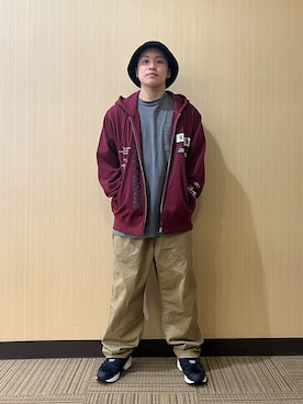 「AVIREX（アヴィレックス）のANTIFOULING WORK PANTS / アンチフォーリング ワーク パンツ / AVIREX / アヴィレックス（チノパンツ、グリーン系）」を使った、say0071さん（メンズ・167cm）の夏コーディネート