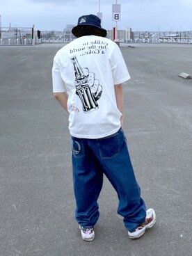 「AVIREX（アヴィレックス）のWIDE TAPERD JEANS / ワイド テーパード ジーンズ / AVIREX / アヴィレックス（デニムパンツ、その他）」を使った、say0071さん（メンズ・167cm）の春コーディネート