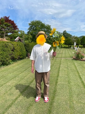 「BEAMS BOY（ビームスボーイ）のアイテム（帽子）」を使った、やっちさん（メンズ・173cm）の夏コーディネート
