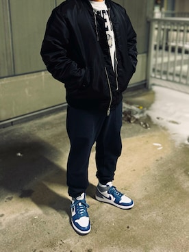 「BEAUTY&YOUTH UNITED ARROWS（ビューティーアンドユースユナイテッドアローズ）のアイテム（MA-1）」を使った、やっちさん（メンズ・173cm）の冬コーディネート