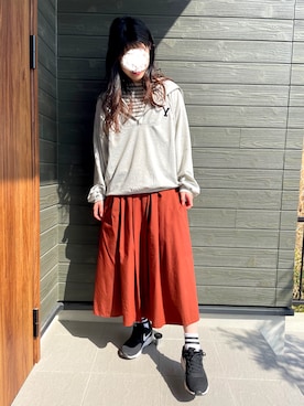 「Diosfront（ディオスフロント）のアイテム（スウェット）」を使った、あずきさん（レディース・165cm）の春コーディネート