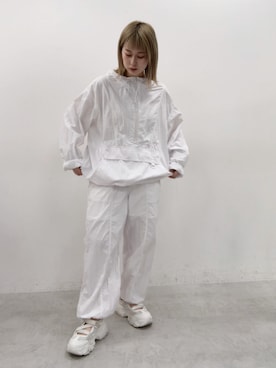 「one after another NICE CLAUP（ワンアフターアナザーナイスクラップ）のアイテム（その他アウター）」を使った、mikuさん（レディース・155cm）の夏コーディネート