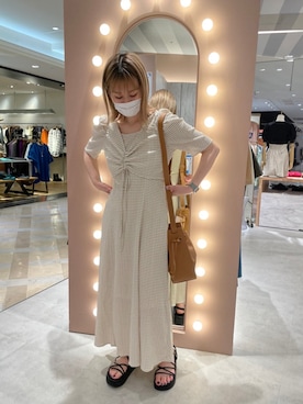 「one after another NICE CLAUP（ワンアフターアナザーナイスクラップ）のアイテム（ワンピース/ドレス）」を使った、mikuさん（レディース・155cm）の夏コーディネート