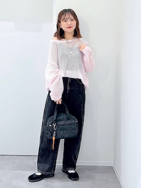 「GLOBAL WORK（グローバルワーク）のGOODデニムバギーパンツ/498388（デニムパンツ）」を使った、a i r iさん（レディース・150cm・20代）の秋コーディネート