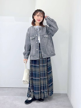 「アイテム（デニムジャケット）」を使った、a i r iさん（レディース・150cm・30代）の秋コーディネート