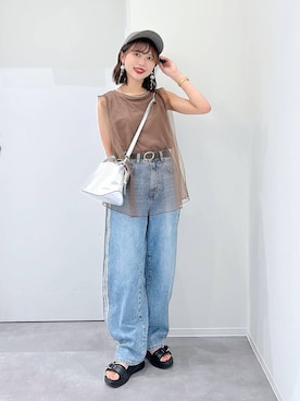 「アイテム（キャップ）」を使った、a i r iさん（レディース・150cm・30代）の夏コーディネート