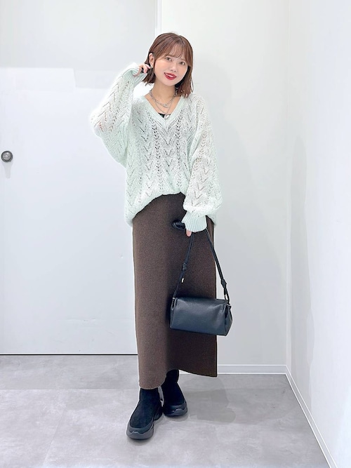 セール】ニットZIPカーデ＊スカートセット/577660（ワンピース