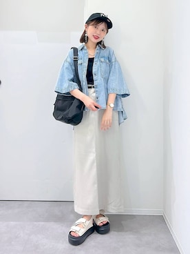 「アイテム（ベルト）」を使った、a i r iさん（レディース・150cm）の夏コーディネート