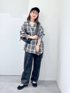 「GLOBAL WORK（グローバルワーク）のTOM and JERRY/CAP/576617（キャップ）」を使った、a i r iさん（レディース・150cm）の秋コーディネート
