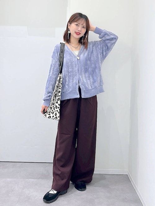 セール】ショートシャギーVネックカーディガン/581156