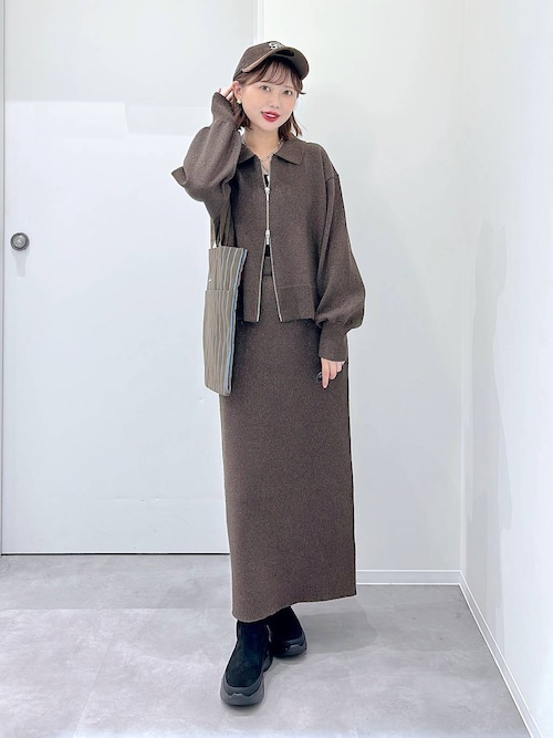 ニットZIPカーデ＊スカートセット/577660（ワンピース）｜GLOBAL WORK