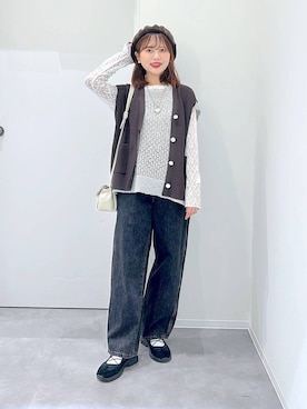 「アイテム（ネックレス）」を使った、a i r iさん（レディース・150cm・30代）の秋コーディネート