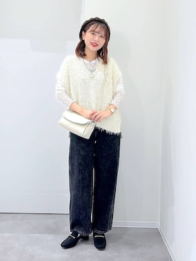 「GLOBAL WORK（グローバルワーク）のGOODデニムバギーパンツ/498388（デニムパンツ）」を使った、a i r iさん（レディース・150cm・20代）の秋コーディネート