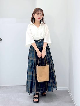 「アイテム（ベルト）」を使った、a i r iさん（レディース・150cm）の夏コーディネート