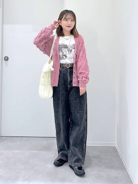 「GLOBAL WORK（グローバルワーク）のGOODデニムバギーパンツ/498388（デニムパンツ）」を使った、a i r iさん（レディース・150cm・20代）の秋コーディネート