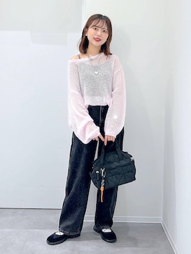 「GLOBAL WORK（グローバルワーク）のGOODデニムバギーパンツ/498388（デニムパンツ）」を使った、a i r iさん（レディース・150cm・20代）の秋コーディネート