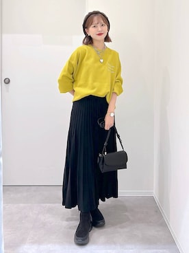 「tiny tiny（ティニーティニー）のハートチェーンネックレス[tiny tiny(ティニーティニー)]（ネックレス）」を使った、a i r iさん（レディース・150cm・30代）の秋コーディネート