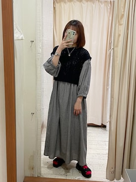 「NUOVO（ヌオーヴォ）のNUOVO ヌオーヴォ TN BELT SND 6.5 ティーン ベルト サンダル NC60153 BLACK（サンダル）」を使った、maroru✲*ﾟさん（レディース・148cm）の春コーディネート