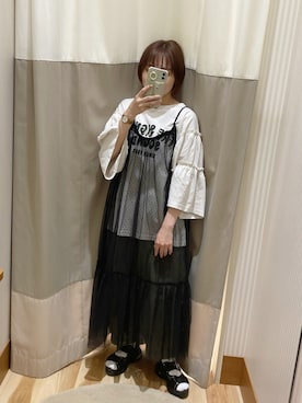 「NUOVO（ヌオーヴォ）のNUOVO ヌオーヴォ TN BELT SND 6.5 ティーン ベルト サンダル NC60153 BLACK（サンダル）」を使った、maroru✲*ﾟさん（レディース・148cm）の秋コーディネート