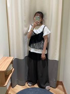 「Samansa Mos2 blue（サマンサモスモスブルー）のアイテム（トップス）」を使った、maroru✲*ﾟさん（レディース・148cm）の夏コーディネート