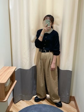 「アイテム（付け襟）」を使った、maroru✲*ﾟさん（レディース・148cm）の秋コーディネート