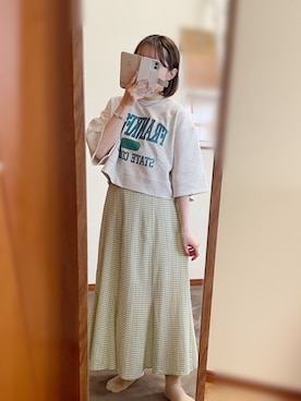「ごきげんウィーク」｜「アイテム（スウェット）」を使った、maroru✲*ﾟさん（レディース・148cm）の春コーディネート