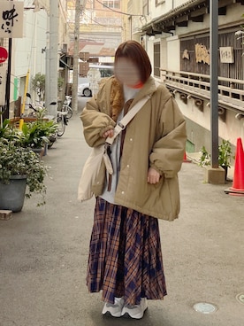 「しまむら（シマムラ）のアイテム（ジャケット/アウター）」を使った、maroru✲*ﾟさん（骨格ウェーブ・レディース・148cm）の春コーディネート