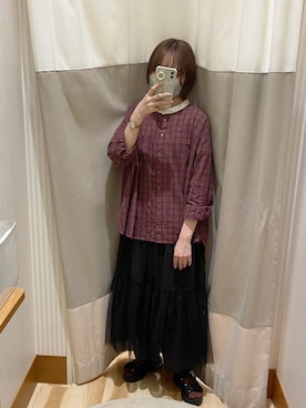 「チュールワンピ」｜maroru✲*ﾟさん（レディース・148cm）の秋コーディネート