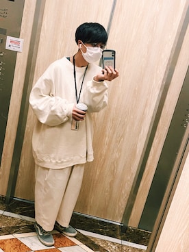「yoko sakamoto（ヨーコサカモト）のアイテム（スウェット）」を使った、kaeekaさん（メンズ・175cm）の冬コーディネート