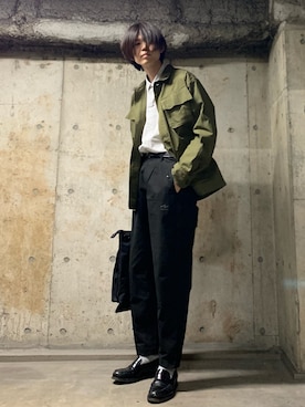 「ARMY TWILL（アーミーツイル）のアイテム（ミリタリージャケット）」を使った、STORE   東京ベイ　本田翼さん（メンズ・178cm）の秋コーディネート