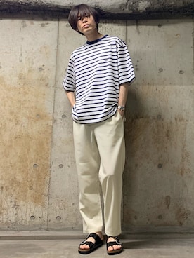 「Scye（サイ）のアイテム（Tシャツ/カットソー）」を使った、STORE   東京ベイ　本田翼さん（メンズ・178cm）の夏コーディネート