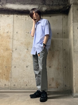 「Gramicci（グラミチ）のアイテム（チノパンツ）」を使った、STORE   東京ベイ　本田翼さん（メンズ・178cm）の夏コーディネート