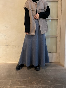 「w closet（ダブルクローゼット）のアイテム（その他アウター）」を使った、中川美空さん（レディース・152cm）の秋コーディネート