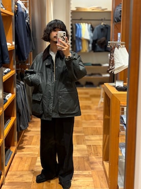 「アイテム（テーラードジャケット、グリーン系）」を使った、Naraさん（メンズ・166cm）の秋コーディネート