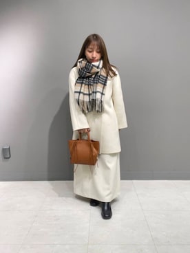 「アイテム（チェスターコート）」を使った、Hitomiさん（レディース・145cm）の冬コーディネート