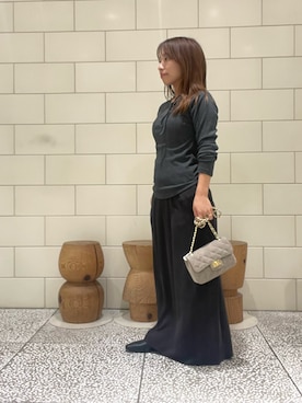 「URBAN RESEARCH（アーバンリサーチ）のカットアウトリブトップス（Tシャツ/カットソー）」を使った、Hitomiさん（レディース・145cm）の秋コーディネート