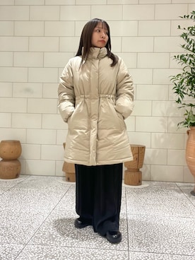「おでかけコーデ」｜「アイテム（ダウンジャケット/コート）」を使った、Hitomiさん（レディース・145cm）の冬コーディネート