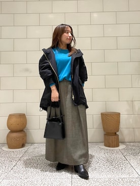 「アイテム（マウンテンパーカー）」を使った、Hitomiさん（レディース・145cm）の秋コーディネート