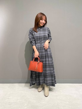 「アイテム（シャツワンピース）」を使った、Hitomiさん（レディース・145cm）の秋コーディネート