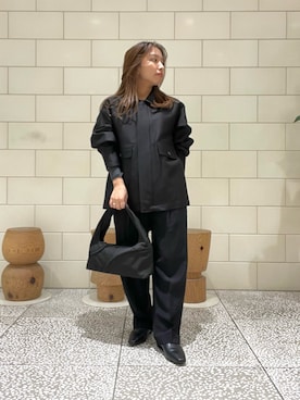 「アイテム（その他アウター、ブラック系）」を使った、Hitomiさん（レディース・145cm）の秋コーディネート