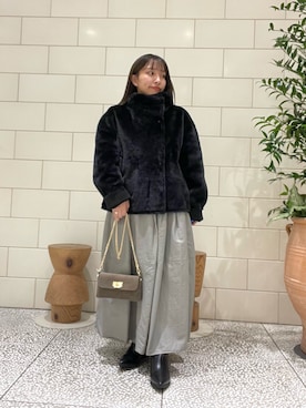 「アイテム（ブルゾン）」を使った、Hitomiさん（レディース・145cm）の冬コーディネート