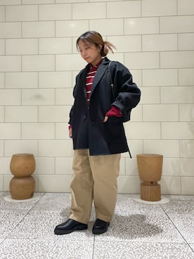 「アイテム（ブーツ）」を使った、Hitomiさん（レディース・145cm）の秋コーディネート