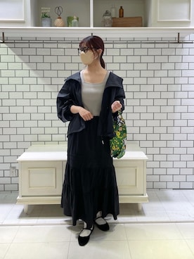「アイテム（タンクトップ）」を使った、鵜飼　和花さん（レディース・165cm）の春コーディネート